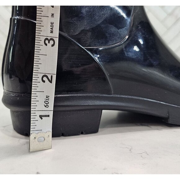 Ugg Women's Glossy Black Rain Boot Size 8 With Box Waterproof Midcalf - Picture 13 of 13